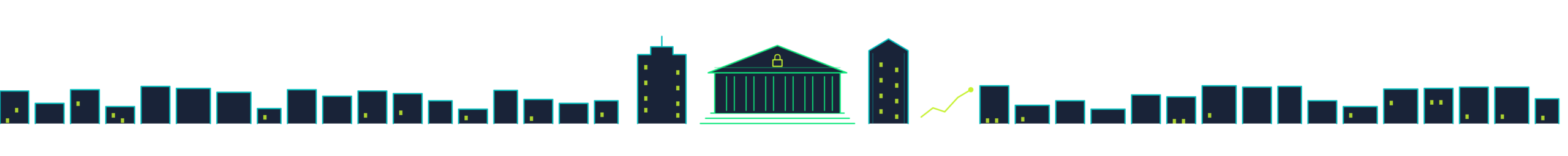 Line drawing of the St Georges Terrace finance precinct in Perth: towers either side of a classic bank facade with a padlock, linked to cyber security, our team, Essential Eight and governance