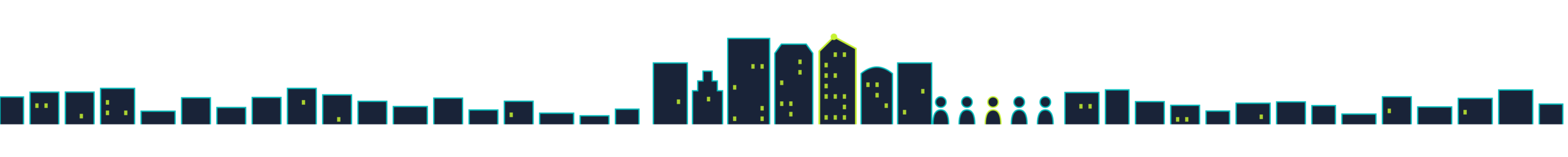 Line drawing of Perth with IT people at street level, linked to managed services, the team and careers